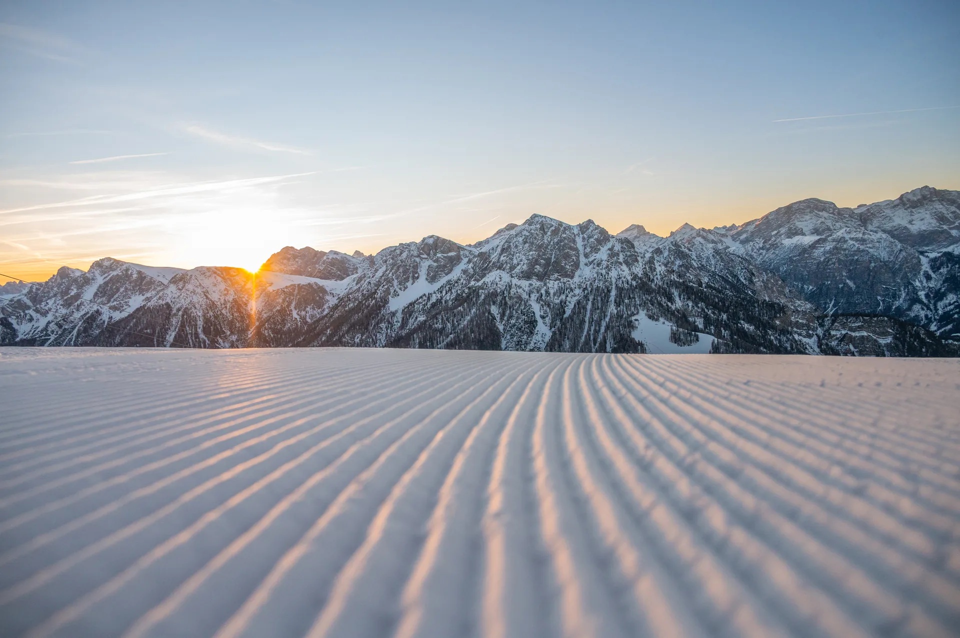 Frisch präparierte Winterpiste